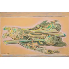 John Craxton, Artichokes, 1987, pastel on paper