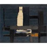 William Gear, Still Life with Bottle, 1955, oil on canvas