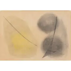 John Wells, Untitled, 79/3D, 1974, pencil (lower left), pencil, charcoal and watercolour on paper