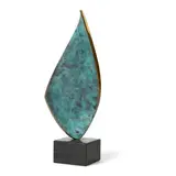 Chris Buck, All That You Touch, polished and patinated bronze on marble base