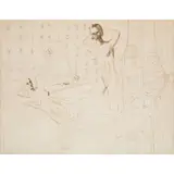 Christopher Wood, Two Nudes in a Bedroom, circa 1924, pen and ink on paper
