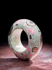Peter Chang, Bracelet, acrylic and silvered metal