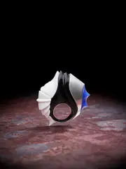 Peter Chang, Man's Ring, 1988, acrylic and silvered metal