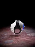 Peter Chang, Man's Ring, 1988, acrylic and silvered metal