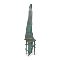 Helen Sinclair, Solid-Backed Chair, 2001, patinated bronze