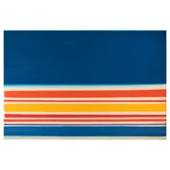 John Copnall, Blue and Coloured Stripes, 1972-5, oil on canvas