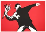 Love Is In The Air, 2003 by Banksy, screenprint, printed and published by Pictures on Walls, London, sold Oct 2022