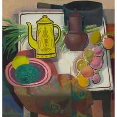 William Crosbie, COFFEE POTS, oil on board
