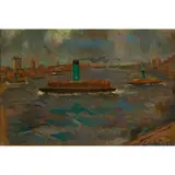 William Crosbie, STEAMER, oil on board