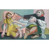 William Crosbie, FATHER AND DAUGHTER, oil on canvas