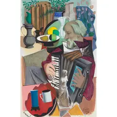 William Crosbie, PLAYING TO MY FRIENDS, 1996, oil on board
