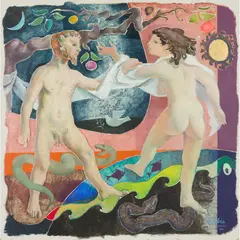 William Crosbie, IACTA, ALEA, EST, mixed media on board
