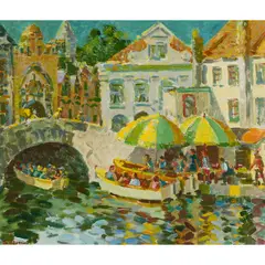 John McCutcheon, BRUGES, oil on canvas board