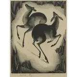 Agnes Miller Parker, REED-BUCK, 1929, Wood engraving, ed. 50