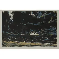 John Houston, NIGHT SKY OVER THE BASS ROCK, Lithograph, 75/100