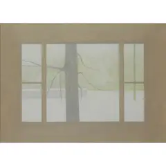 Jonathan Hoyle, WINTER WINDOW, oil on board