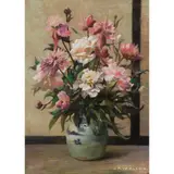 Archibald Russell Watson Allan, STILL LIFE WITH ROSES AND PEONIES, pastel on paper