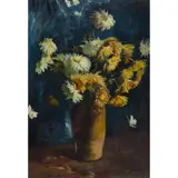Archibald A. McGlashan, STILL LIFE WITH CHRYSANTHEMUMS AND DAHLIAS, oil on canvas