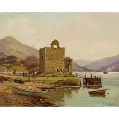 Andrew Healey Hislop, CARRICK CASTLE, LOCH GOIL, oil on canvas