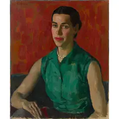 Alberto Morrocco, PORTRAIT OF A WOMAN, oil on canvas