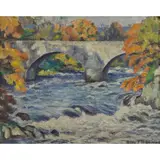 Helen Stirling Johnston, THE BRIDGE, AUTUMN, oil on canvas