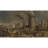 Ernest Hood, COOLING TOWER, oil on canvas laid on board