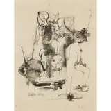 Jankel Adler, COMPOSITION WITH FIGURES, OPUS 13, 1943, ink on paper