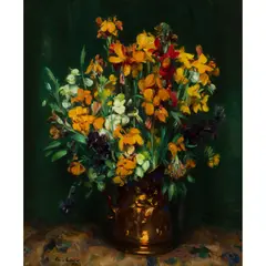 Andrew Law, STILL LIFE WITH WALLFLOWERS, oil on canvas