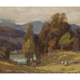 Robert Hope, COTTAGE IN THE VALLEY, EARLY AUTUMN, oil on canvas