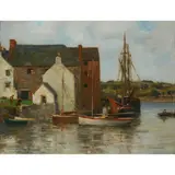 James Whitelaw Hamilton, KIRKCUDBRIGHT HARBOUR, oil on panel