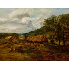Alexander Fraser Jnr, FARM COTTAGES, PERTHSHIRE, oil on canvas