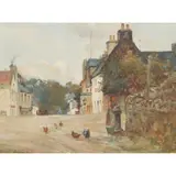 Joseph Milne, HIGH STREET, WESTER ABERDOUR, oil on board and a companion, a pair, 'Entrance to Aberdour Castle'