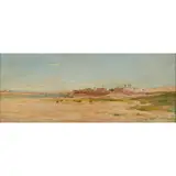 James Docharty, NILE VILLAGE, oil on canvas