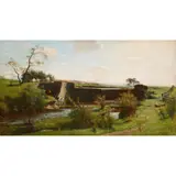 Charles Hodge Mackie, CROSSING THE FORD, oil on canvas