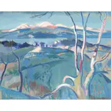 Alexander Milligan Galt, THE EVENING GLEAMS, SNOW ABOVE HAMLET OF COVE, CLYDE ESTUARY, oil on canvas
