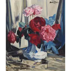Walter Graham Grieve, STILL LIFE OF ROSES, oil on canvas