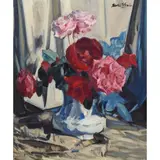 Walter Graham Grieve, STILL LIFE OF ROSES, oil on canvas