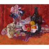 Mary Nicol Neill Armour, STILL LIFE WITH PURPLE CLEMATIS