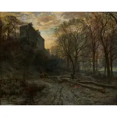 Samuel Bough, WINTON HOUSE EAST LOTHIAN - A FROSTY MORNING, oil on canvas