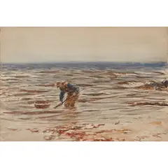 SHRIMPING, MACHRIHANISH by William McTaggart, watercolour, sold Jun 2022