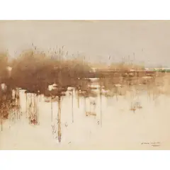 Arthur Melville, REEDS, DUDDINGSTON LOCH, WINTER, watercolour