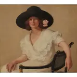 Dorothy Johnstone, THE BLACK HAT, oil on canvas