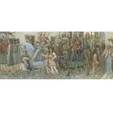 Eric Robertson, QUEEN GUINEVERE ENTERING THE COURT OF KING ARTHUR, Watercolour
