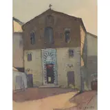 A CHURCH IN FLORENCE by William Crozier, watercolour on buff paper, sold Jun 2022