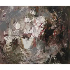 Anne Redpath, WHITE CYCLAMEN, oil on board