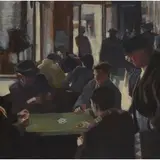 Alexandra Gardner, GAMBLING MEN, oil on canvas board