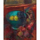 William Crosbie, STILL LIFE WITH BOWL OF LEMONS, oil on board
