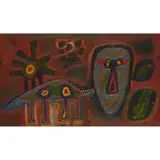 Jimoh Buraimoh, "LONELYNESS", oil and beads on board