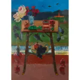 Norman Kirkham, UNTITLED (STILL LIFE IN A SUMMER LANDSCAPE)