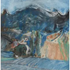 MOUNTAIN TENT by David Donaldson, pastel, sold Apr 2022